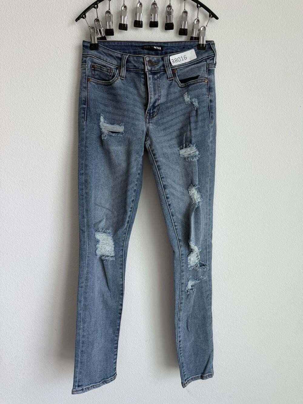 Fashion Nova Distressed High Rise Skinny Jeans
